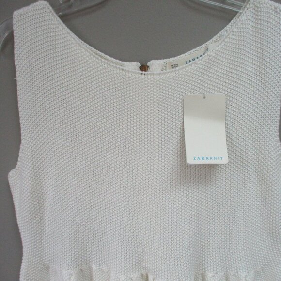 Zaraknit Sleeveless Sweater Size Large Ivory - Picture 3 of 6